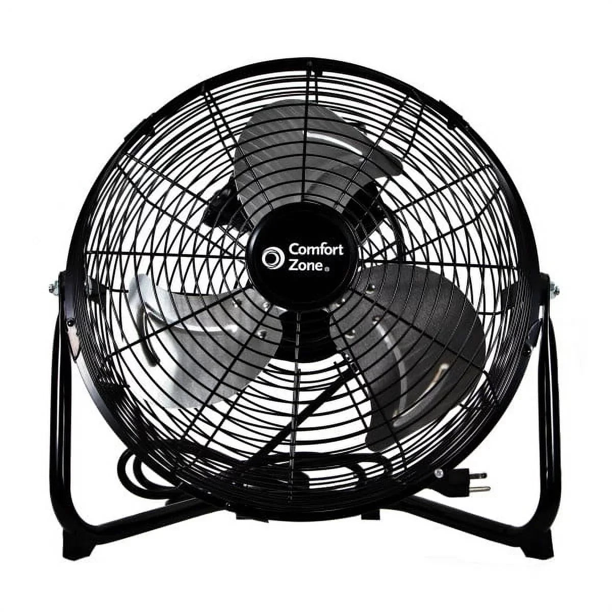 3-Speed Zone 180-Degree Black Carry Adjustable Handle, Comfort Feet, Construction, and with Rubber All-Metal Fan 12” Tilt, Cradle/Floor