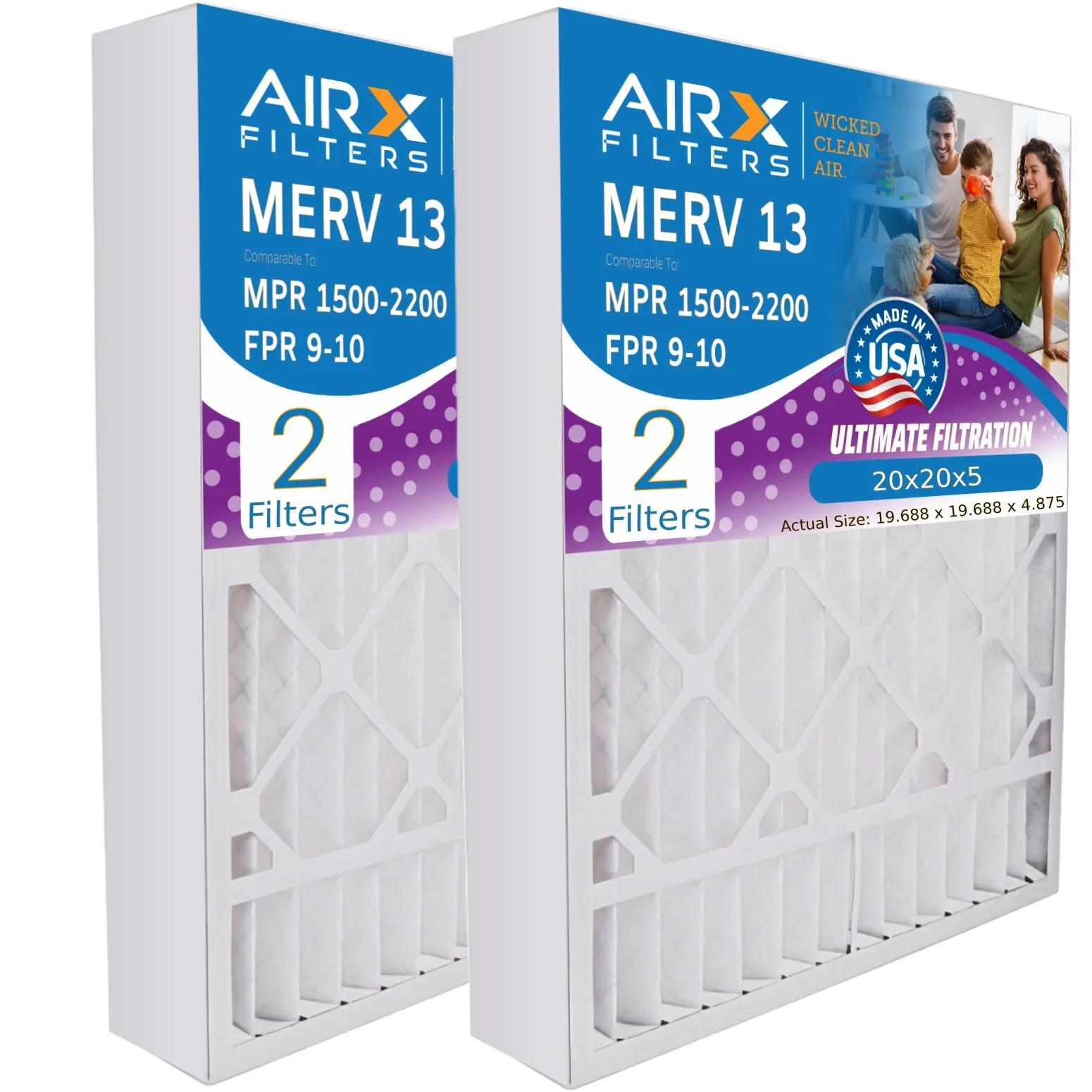 AIR. 1500 CLEAN Made AIRX Compatible Furnace with 255649-103 USA 9 FPR MPR by Bear WICKED Pack Comparable Premium 13 2 to FILTERS 20x20x5 2200 oxygen Filter MERV & Filter oxygen - 20x20x5