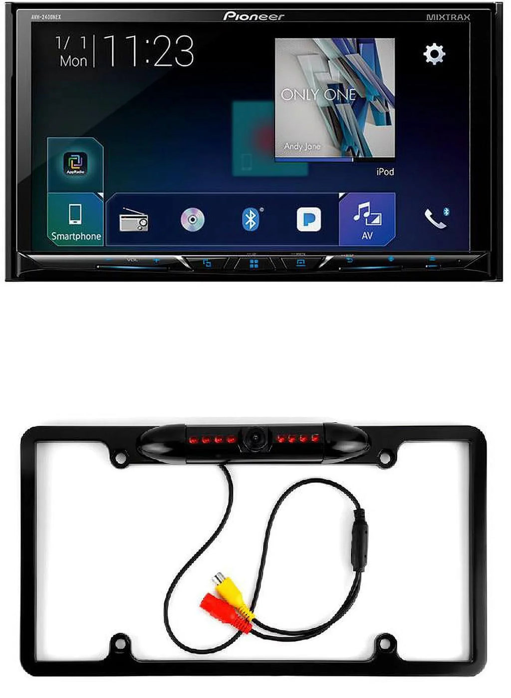 CAR Plate DVD & License USB Camera AVH-2500NEX BLUETOOTH CD ANDROID PLAY PIONEER