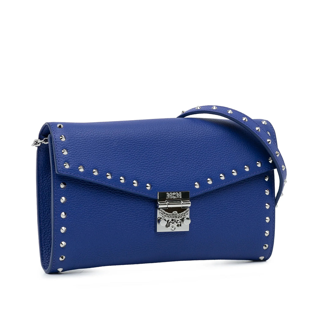 Bag Pre-Owned Crossbody Patricia Unisex Studded (Good) on Authenticated Calf Wallet Chain Leather MCM