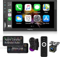 Carplay Bluetooth, Link MP5 Car Double Din Touch 7 &Android with Player, HD Screen Tagital Mirror Apple Auto, Inch Stereo Camera, Backup LCD