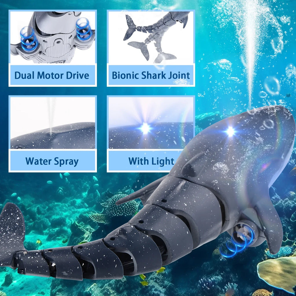 Pool Water Whale RC Boys Class Toys, Shark Pool Kids, for RC Ant Control Spray Girls, Toy for Swimming Boat Diving Boat for Toys Toys, Remote