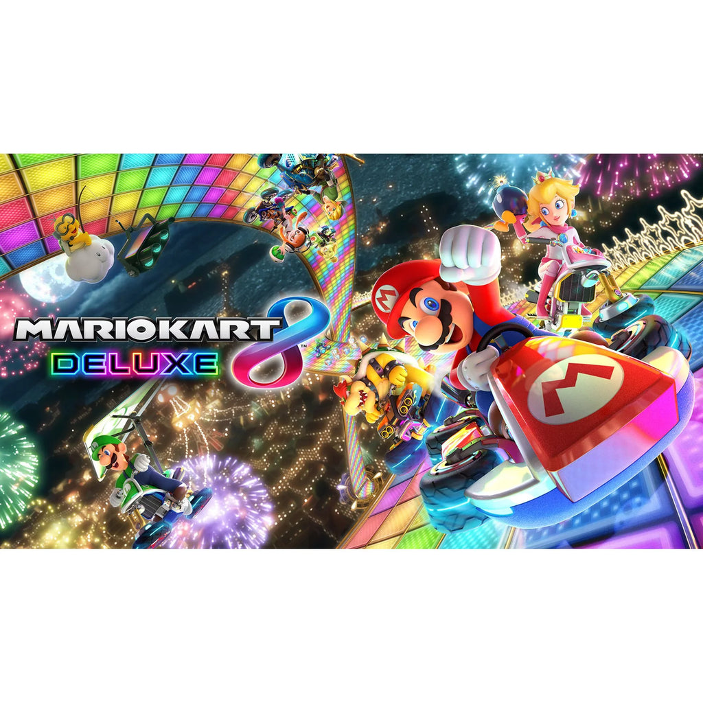Full 3 Online Neon | with Deluxe Switch 8 Months Accessories Nintendo /Red Joy-Con Bundle: Mazepoly Membership Kart Switch | Console Game Nintendo Download Mario