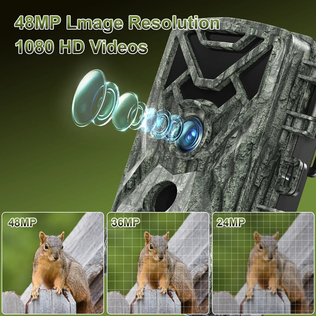 Vision Trail Trail 1080P Motion 2.0" Camera Waterproof, for 48MP Wide Activated 120° Wifi Night SUNOYAR Hunting Angel LCD Cameras with Security Camera, Game Home