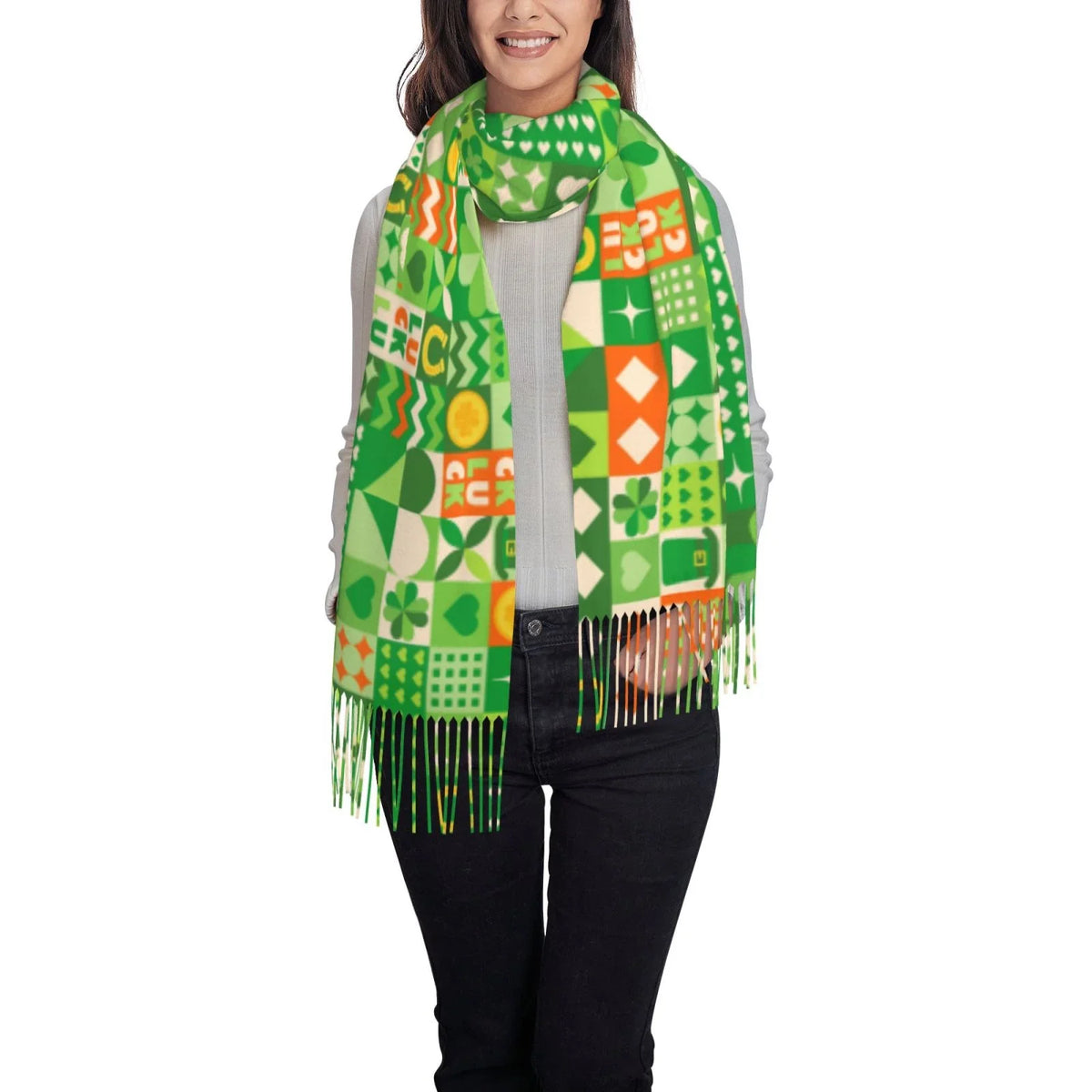 Art Shawl Wrap Scarf Patrick's Scarves Cashmere Gifts- Feel St Soft Elegant For Warm Bingfone Winter Day6 Print Large Women