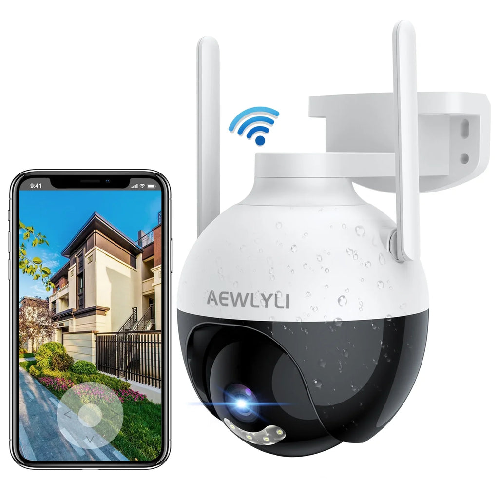 AEWLYLI with Color Night Camera 2.4G/2.5K/4MP Outdoor Camera Siren,360° & View,Home WiFi, Wireless Detection Security Vision,Spotlight Motion