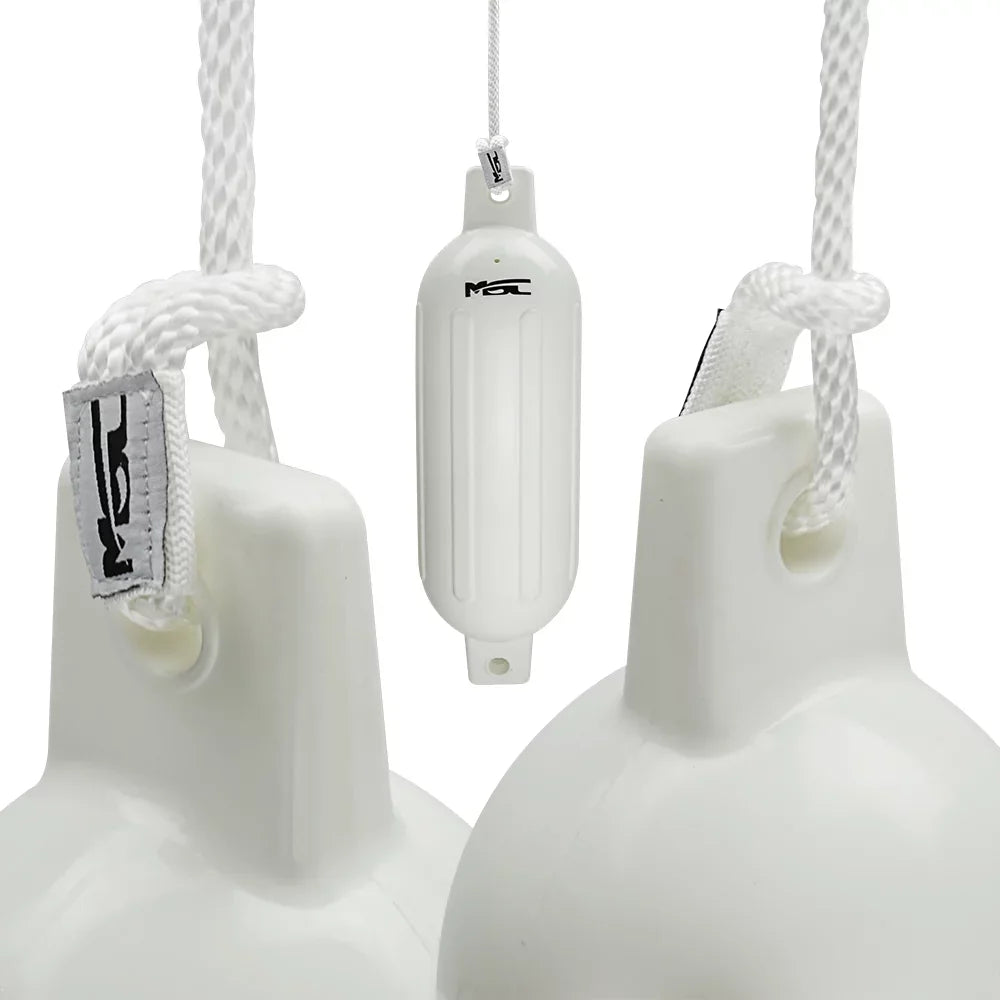 Bumpers Ribbed including lines x 4.5" inflators Fenders and 16"), MSC 4 fender Vinyl (White, Boat Fenders