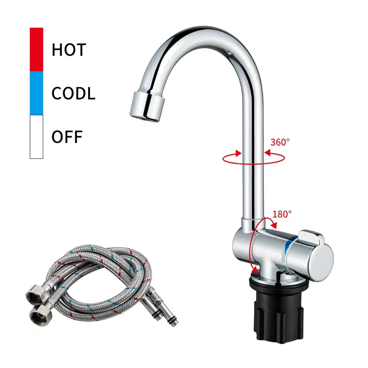 Faucet Hoses Yacht Folding Kitchen Supply Basin with Tap RV Mixer Water Walmeck for Basin