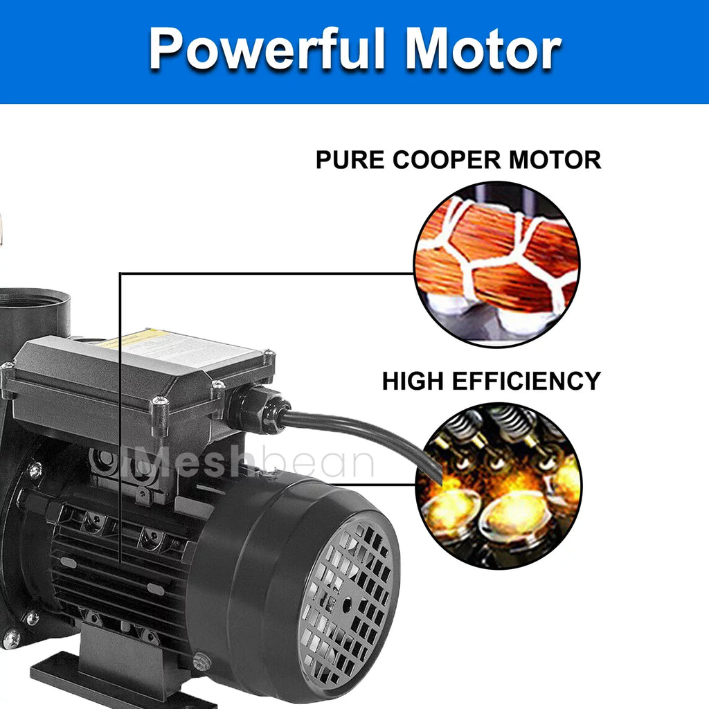 Motor 3/4HP Pool Ground Strainer Swimming Pool Head 38FT, Ground Pump, Max for Swimming and 2760GPH, Inground 110V, iMeshbean Pool Basket Above Above Water w/ Circulation,