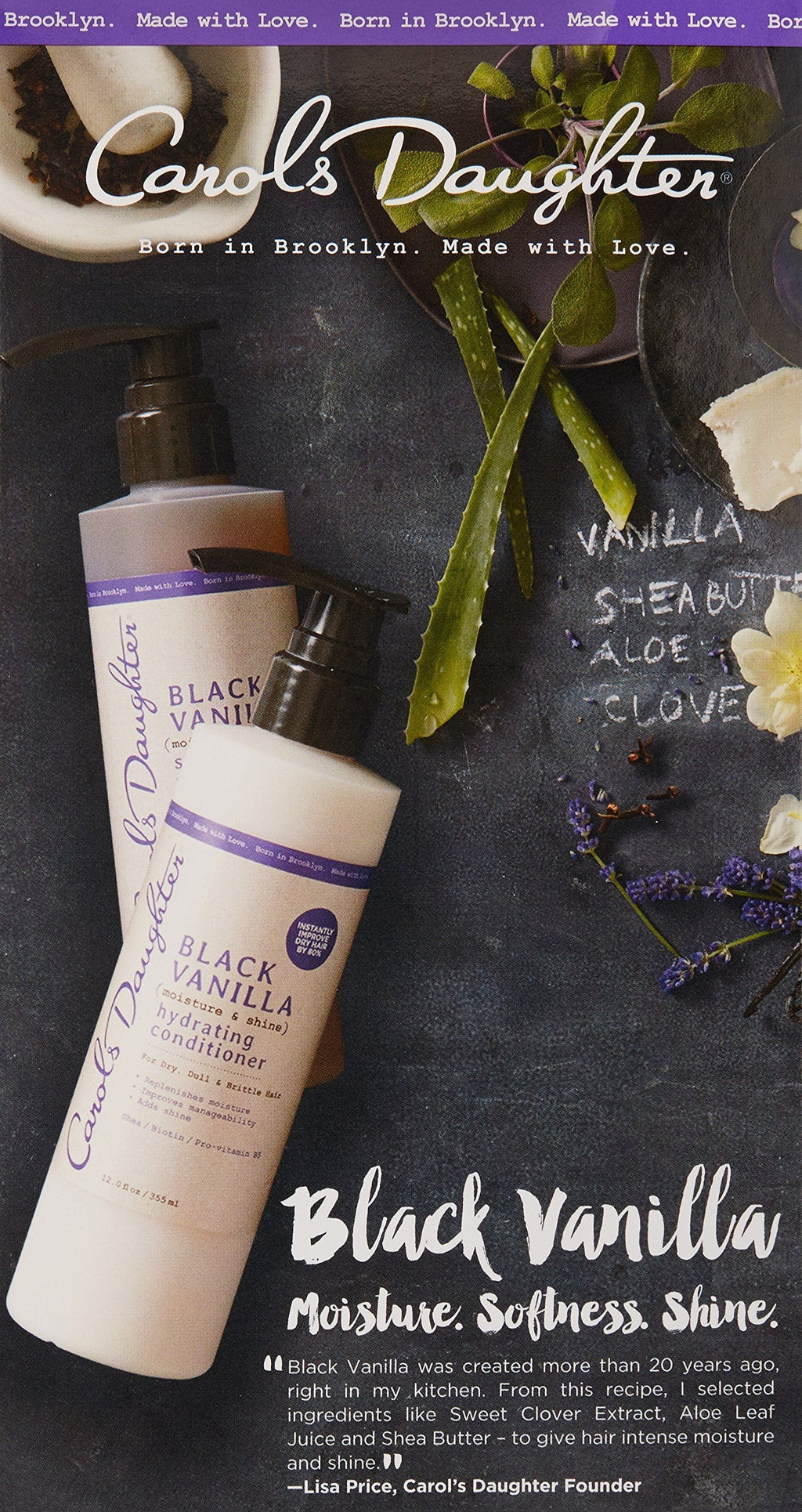 Conditioner Vary) Daughter (Packaging Conditioner May Moisture Hydrating and & Shine Free Shampoo and Sulfate Carol?s Hair Hair Shampoo Dry Hair, Vanilla Black Set Dull and For