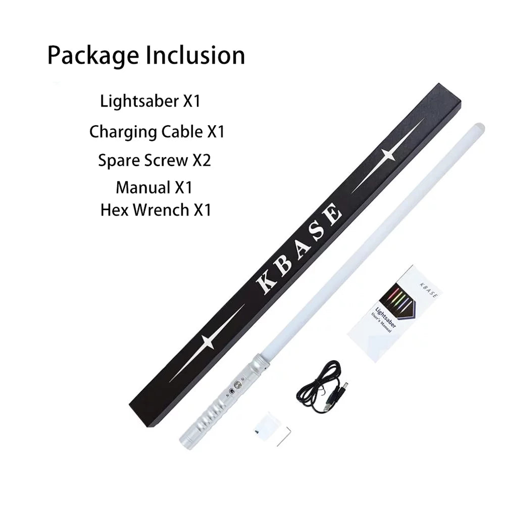 Kids Colors Lightsaber Sound 7 Hilt KBASE for RGB Metal Toy Change Gift with Fonts