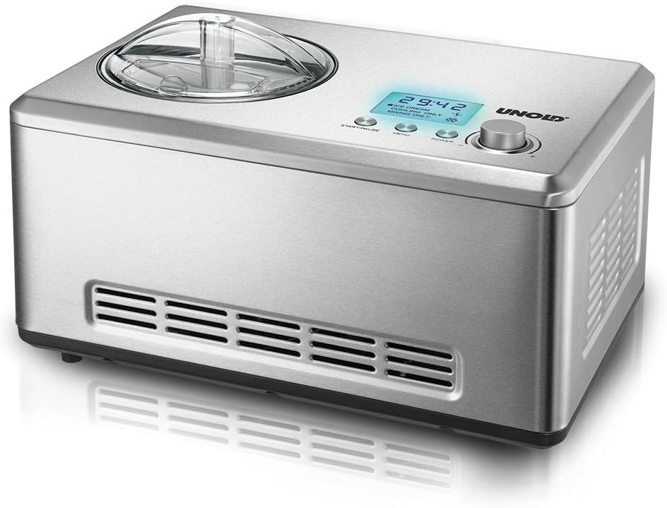 Unold 48880 Maszyna Do Lodów Profi Plus, 2,5 L, Stal Nierdzewna, W Pełni Automatyczna, Sprężarka Samochłodząca, Wyświetlacz Lcd, Timer, Również Do Lod