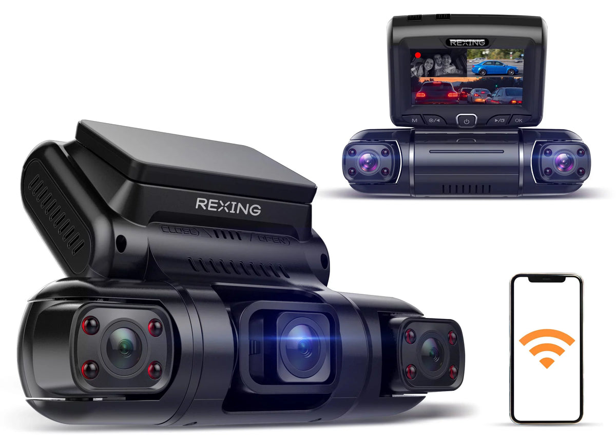 Cabin, 1080P+1080p+1080p Rexing S3 Cam Dash Sides Front, 3-Channel