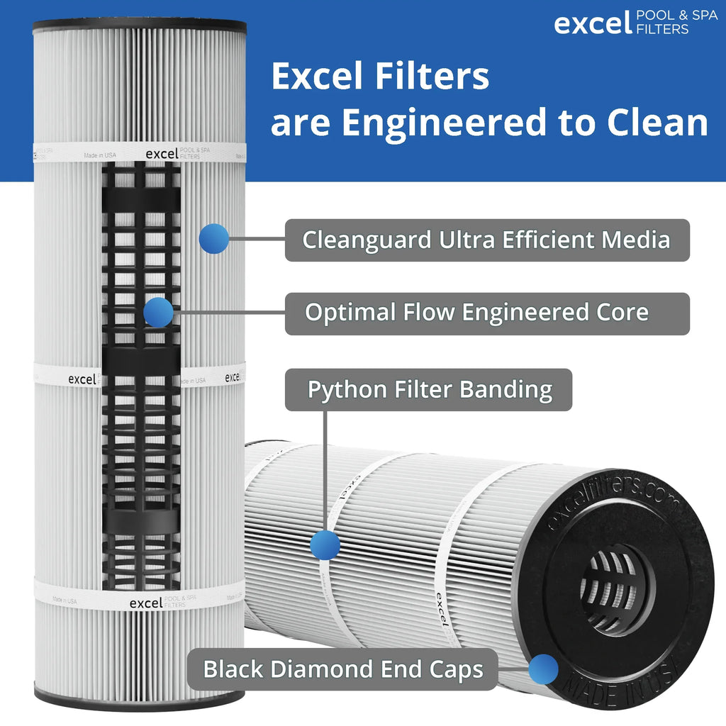 520, Clean PCC130 Pleatco Filter for R173578. Pentair Replacement Replaces Pack 4 Also C-7472, Filbur Clear FC-1978, Pentair XLS-706 Unicel