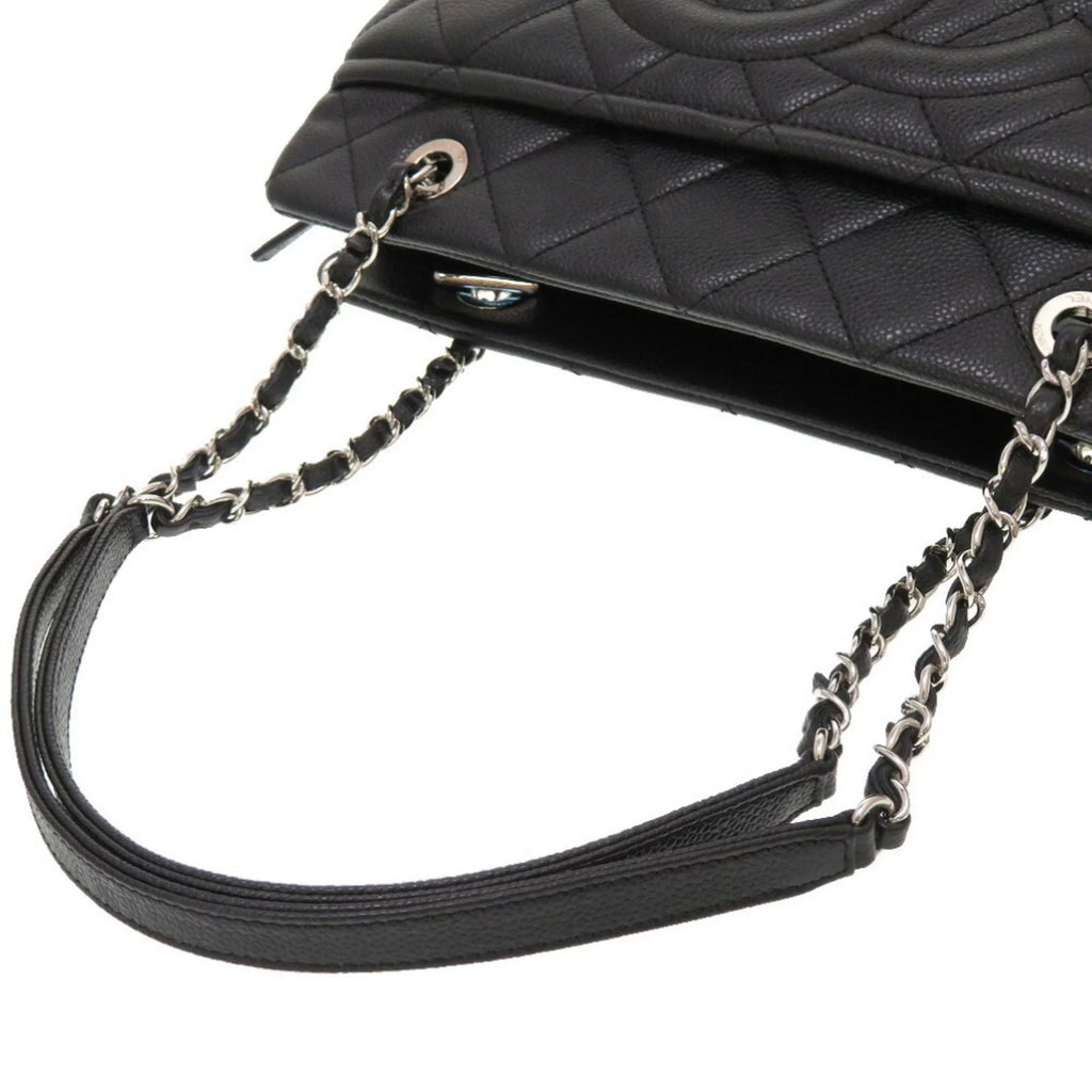 Tote Pre-Owned Caviar Black Matelasse A67294 Series Cocomark 17th Chain (Good) Bag Skin Chanel Silver