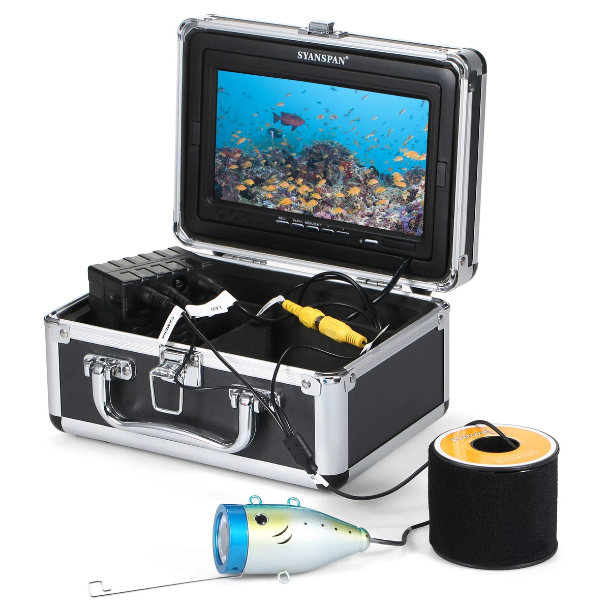 QAHM 12L-EDS Carevas 15M/30M/50M Fish LCD Underwater Cable Camera Display 7Inch/9Inch IP68 Boat 7Inch/9Inch LCD BUZHI 15M/30M/50M 15M/30M/50M camera,Sea Lake Display Display Cable Ice Fish Boat Lake