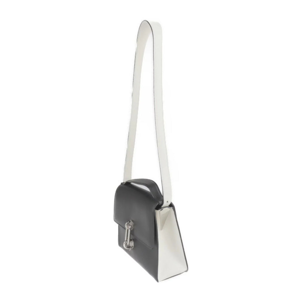 Balenciaga silver hardware mini leather system BALENCIAGA bag 2WAY Pre-Owned handbag shoulder trapeze mailon ivory black calf 331916 (Good)