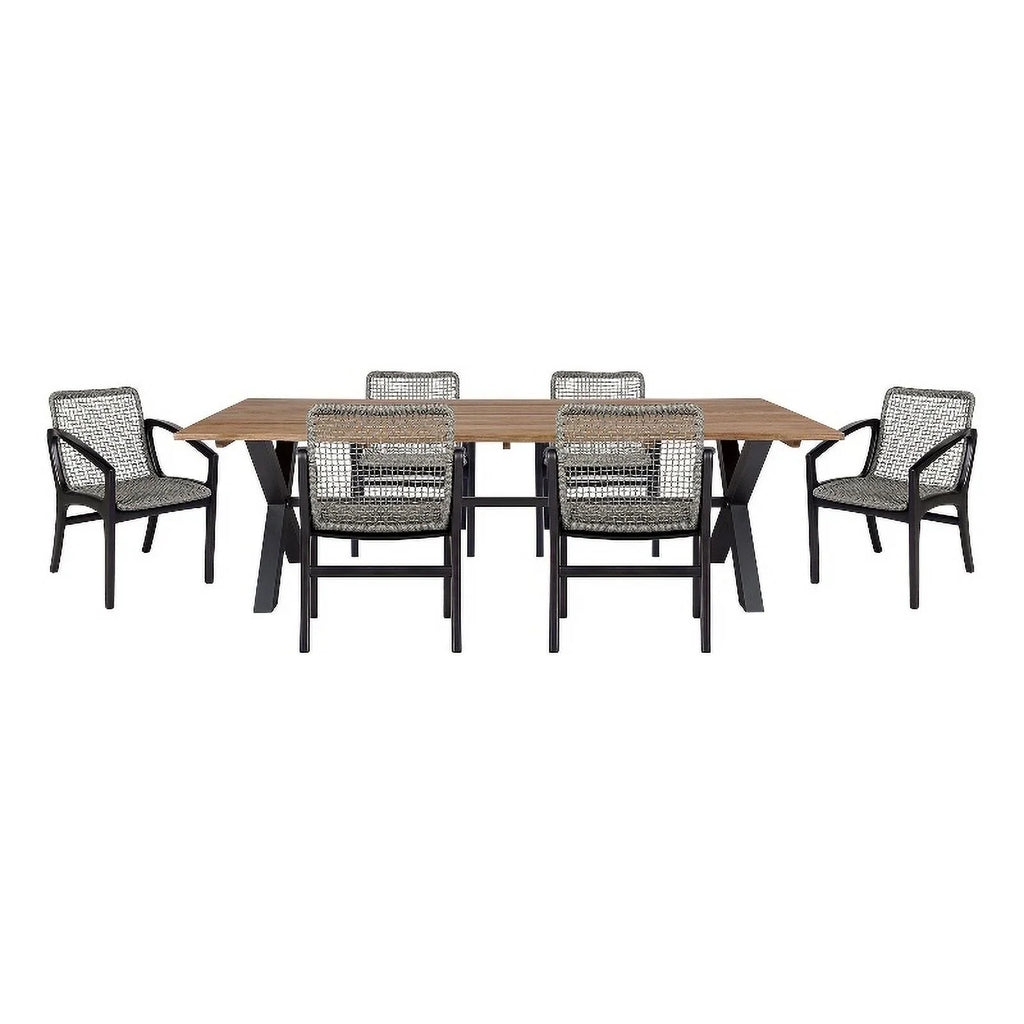 Glendora in Edge Eucalyptus Piece 7 Live Set Beckham Rope Dining and Outdoor
