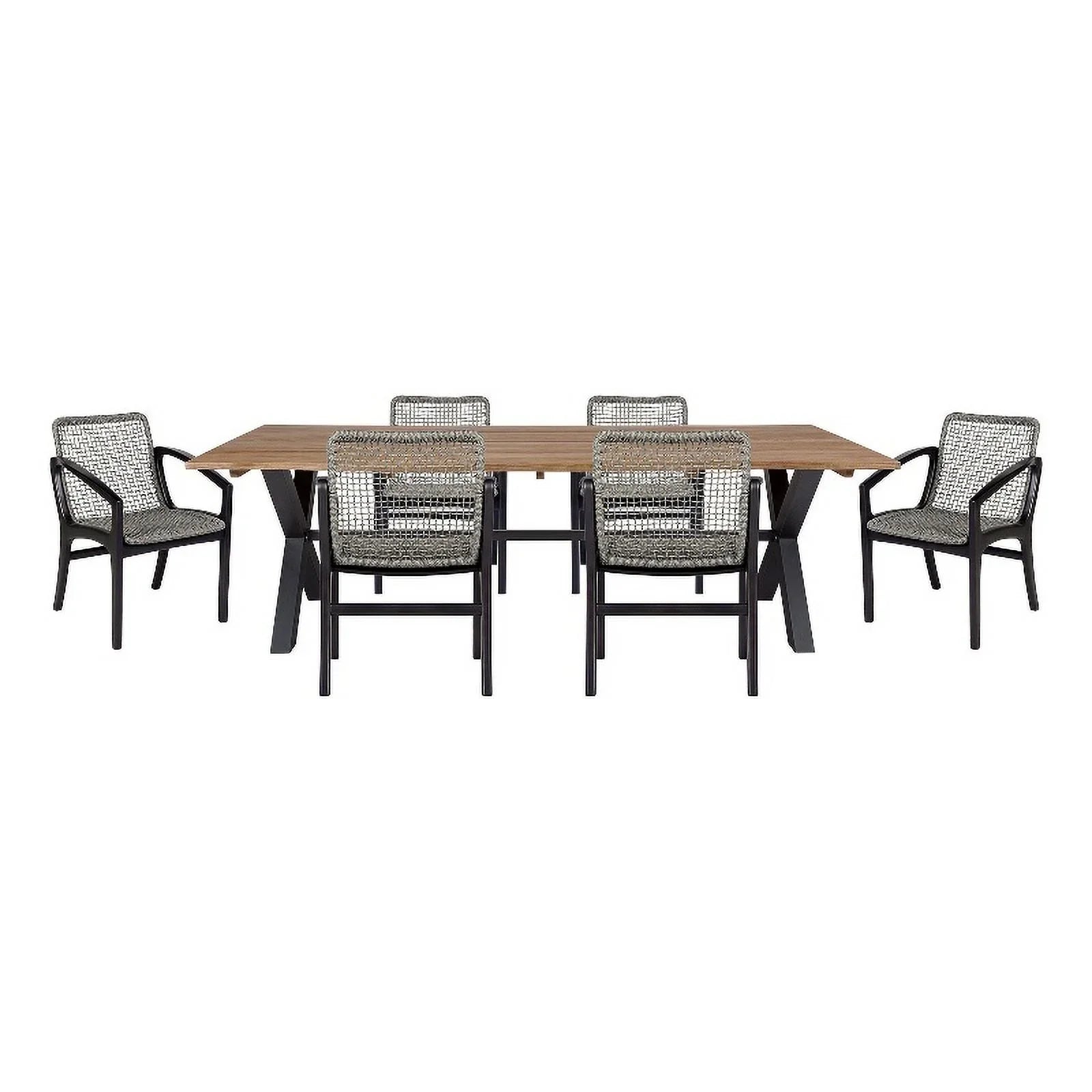 Glendora in Edge Eucalyptus Piece 7 Live Set Beckham Rope Dining and Outdoor