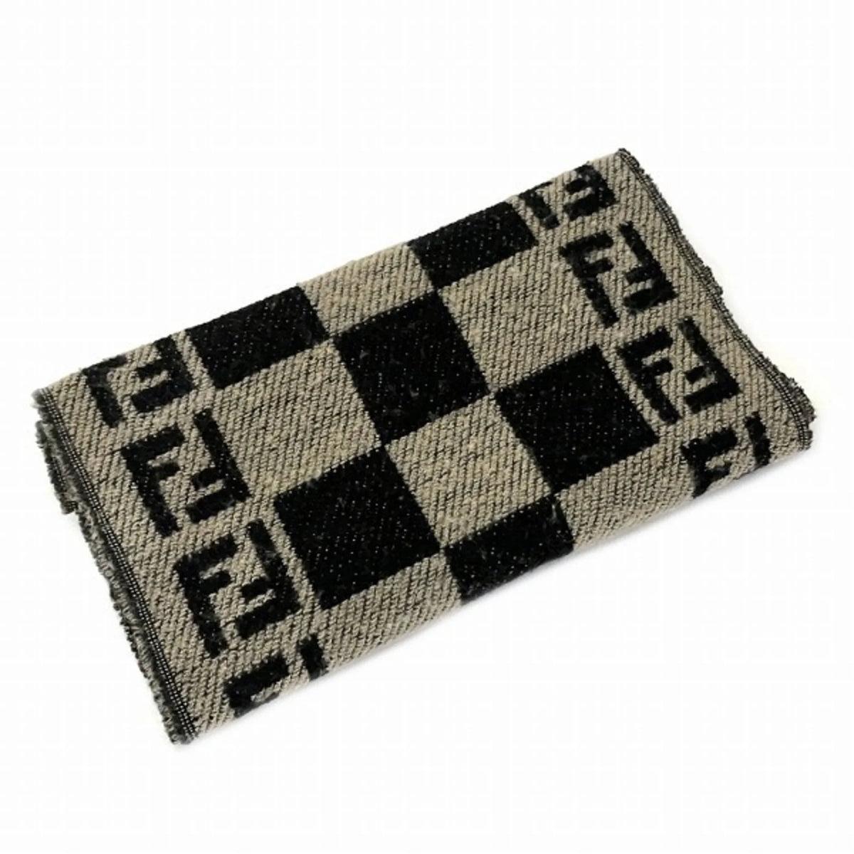 brand Pre-Owned FENDI accessory fringe Zucca block check (Good) pattern men's scarf