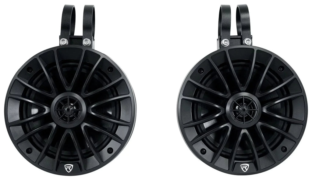 Rockville PT65BR LED 6.5 (4) inch ATV/UTV/RZR Powered For Tower Speakers Bluetooth