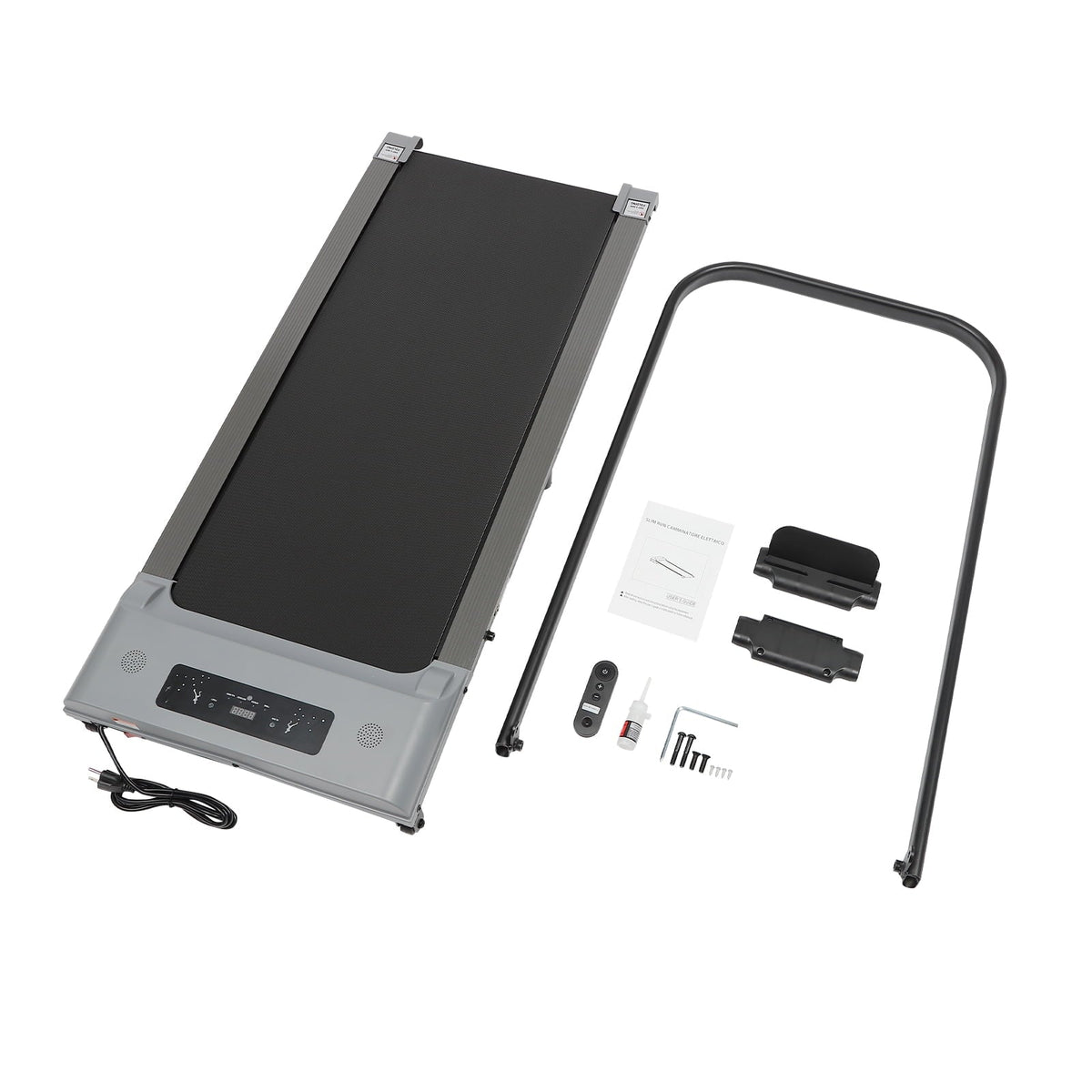 Treadmill Desk Display, Miumaeov Home Folding for Office Electric Treadmill, Jogging Under Remote and with LED 3.0HP in 2 Walking Control 1 (Gray)