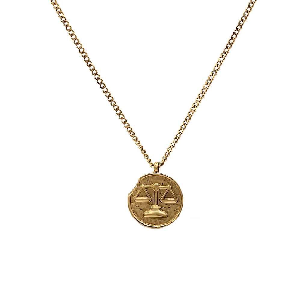 Women, for Inc Box Gift Teens Libra Necklace | Boutique Horoscope, Gold Pendant Steel Zodiac Stainless Birthday