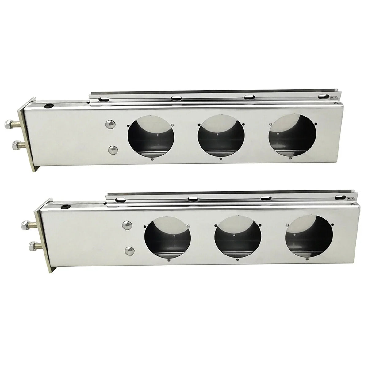 Stainless Straight Length 2.5" Spacing Semi Holder Flap Steel Hanger Set fit Mudflap Trucks Mud Bolt POWERWORKS for Loaded Bracket Spring 30"