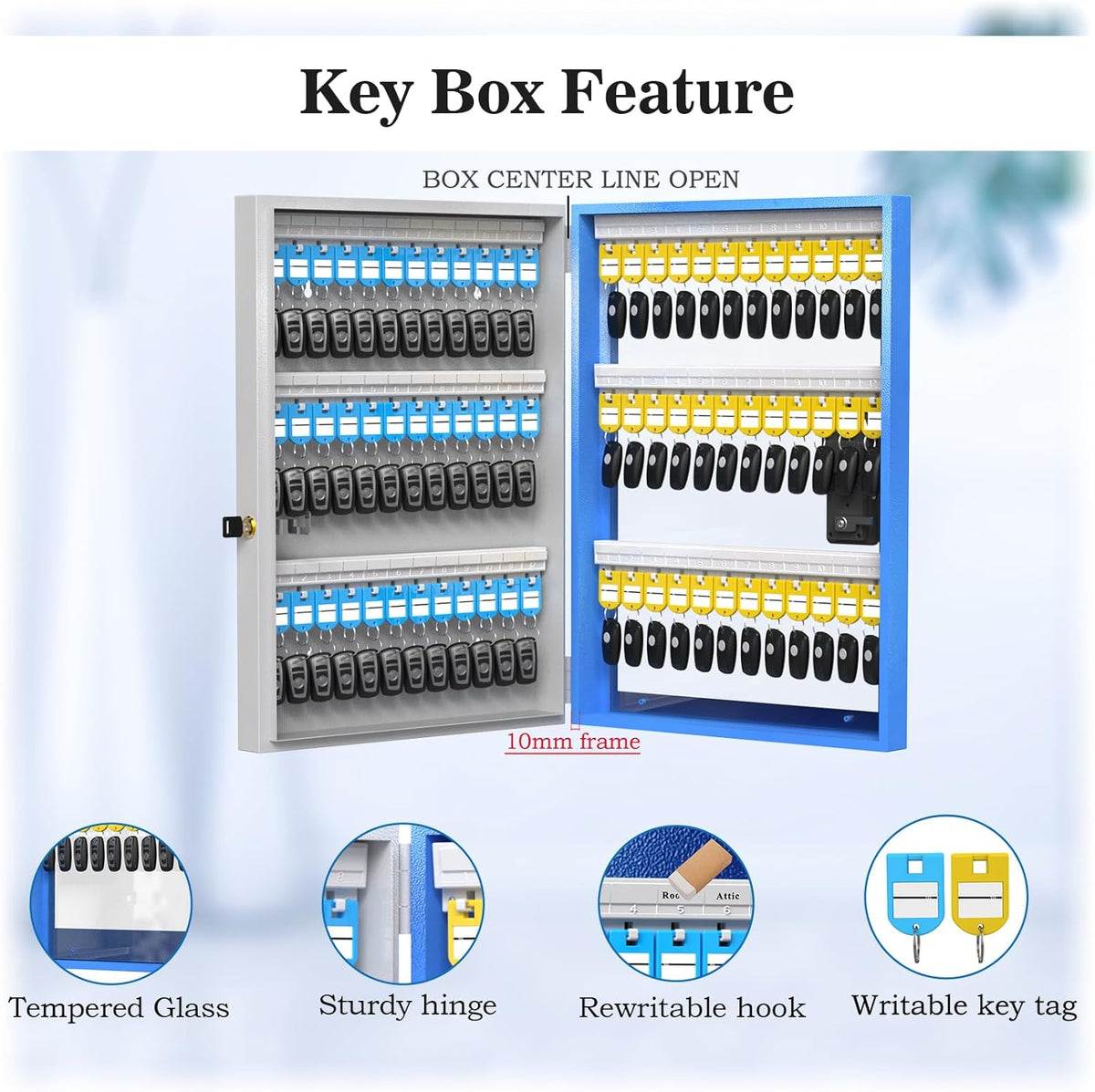 APP Lock Wall Box for Key 96 Share Lockbox, Plus, Security Mount, Storage Half-Remote Smart OTP Code Car Key Bluetooth/Fixed Dealership，， Cabinet