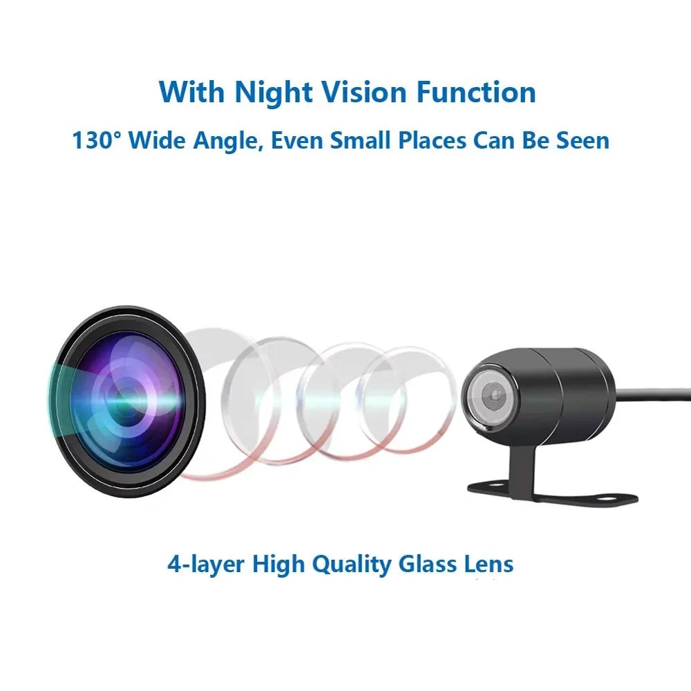 No 1080P VSYSTO & Channels Recording, Cam, G-sensor 2 Front Loop Motorcycle Angle Video Recorder, Camera Wide WiFi Screen HD Dash Rear Vision Driving Night 130°