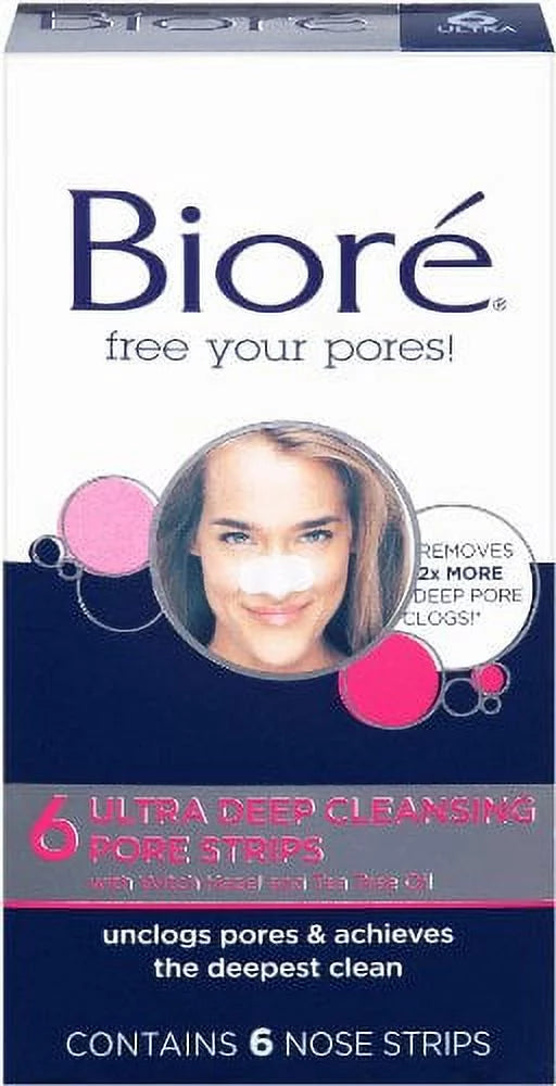 Biore Pore 6 - Pack Ultra Nose 2 Deep Strips Cleansing Each