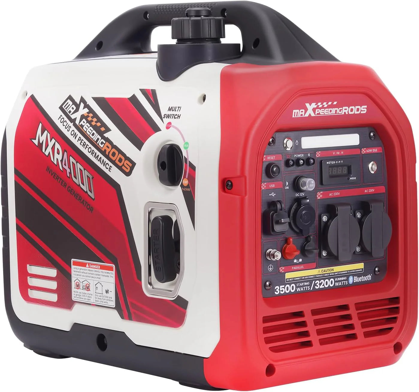 Maxpeedingrods Generator Pr?Du Inwertorowy 3500 W, Generator Benzynowy Z Zdalnym Monitorowaniem Danych Za Pomoc? Aplikacji Bluetooth, Nadaje Si? Do Ka