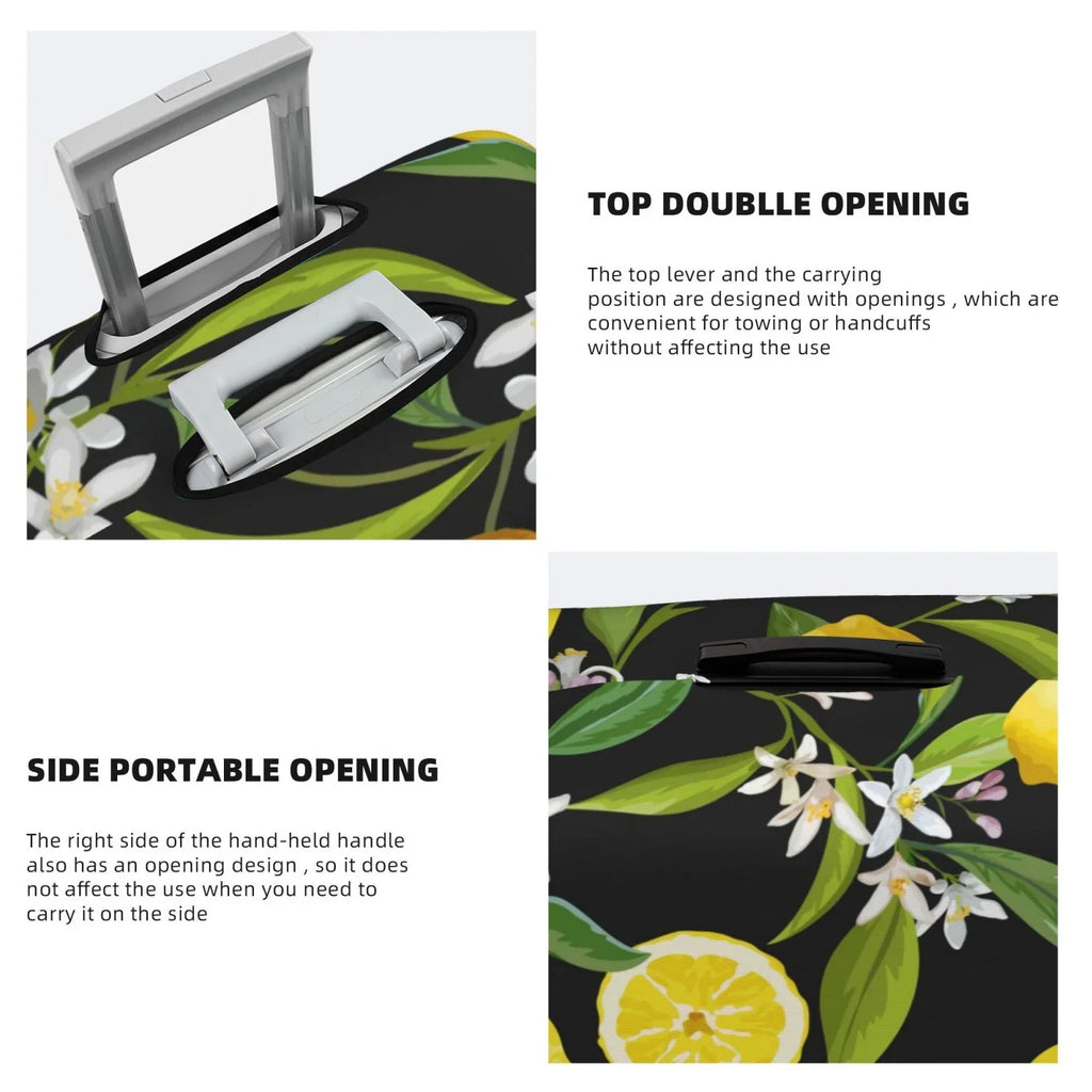 Adobk Stretch Luggage Covers For Suitcase Suitcase Protector Leaves And Women Accessories-Small Luggage Men, Washable Cover, Suitcase Flowers Lemon Fruits Travel Cover, For