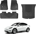 TPE Tesla and for 1st&2nd Trunk Row for Black Weather Tesla Liner & Cargo Y Floor 3W 2020-2023 Liner Fit Y Floor Mats Car Mats All Custom Model