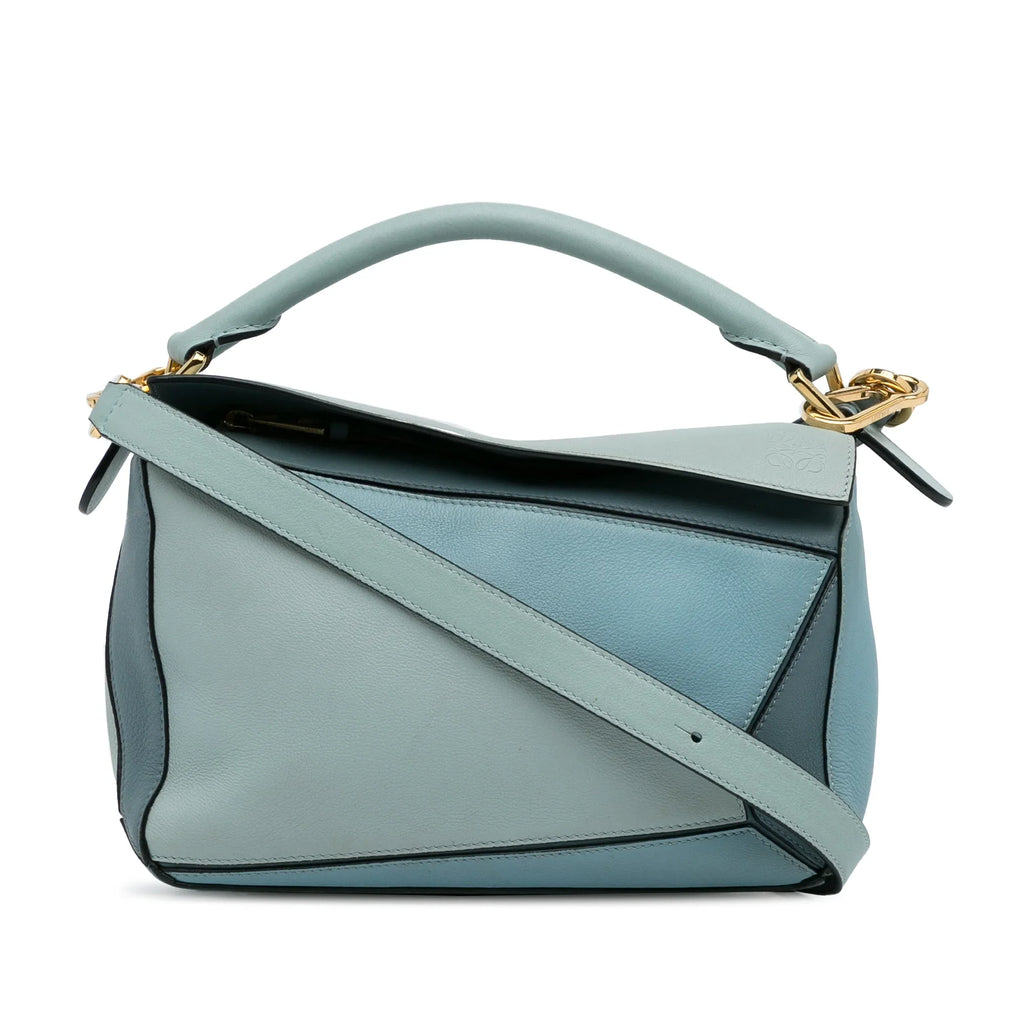 Pre-Owned Bag Small Leather (Good) Puzzle Calf Satchel Unisex LOEWE Authenticated Tricolor