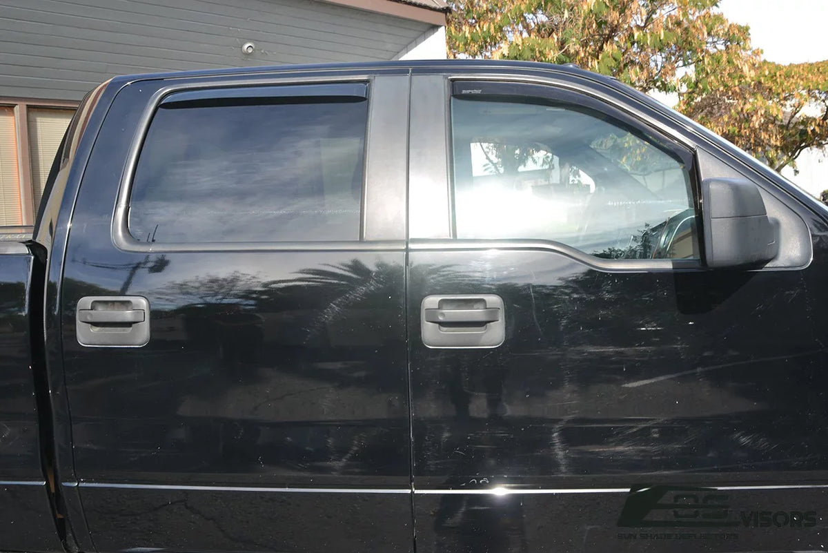 Store Deflectors in-Channel Window Visors Vents Models F-150 Rain Ford Side Crew Online for EOS 2004-2008 Style Cab Guard Extreme