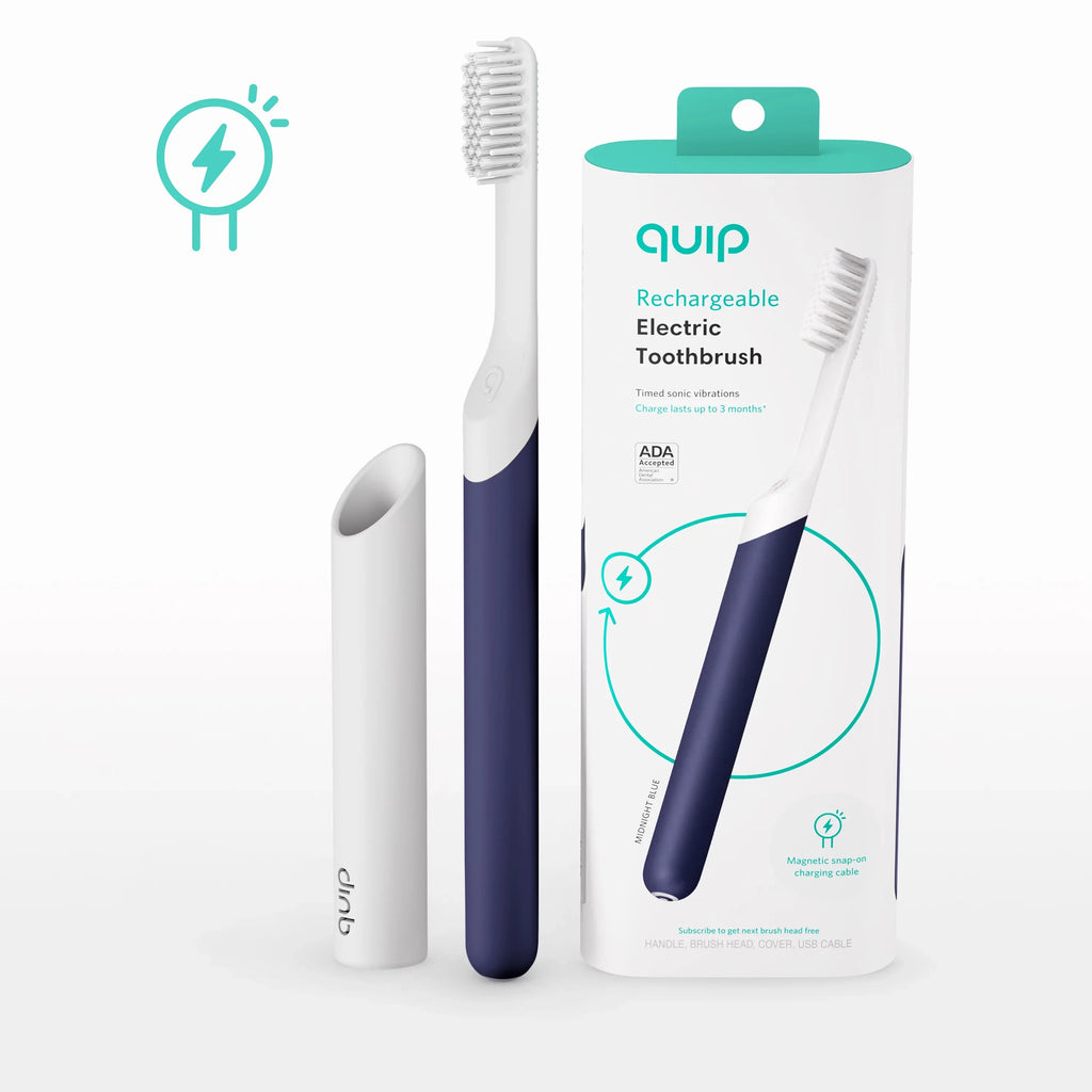 Adult Head, Full Electric Quip Toothbrush Midnight Rechargeable