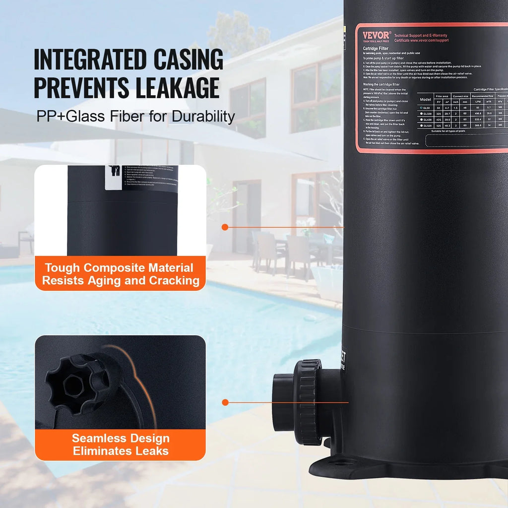 Filter Ground Pool SKYSHALO In/Above 50Sq.Ft Pool Filtration Cartridge Swimming
