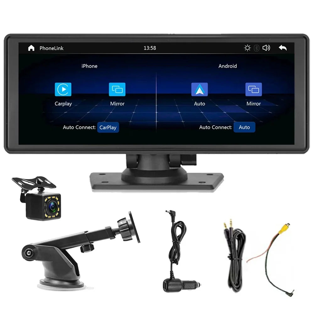 Touchscreen,Supports Front Camera, Bluetooth Stereo, Auto Backup Cam, Hands-Free Most 9.3" Dash Wireless Android Cars & IPS Carplay transportable Calling, HD Polarlander Car