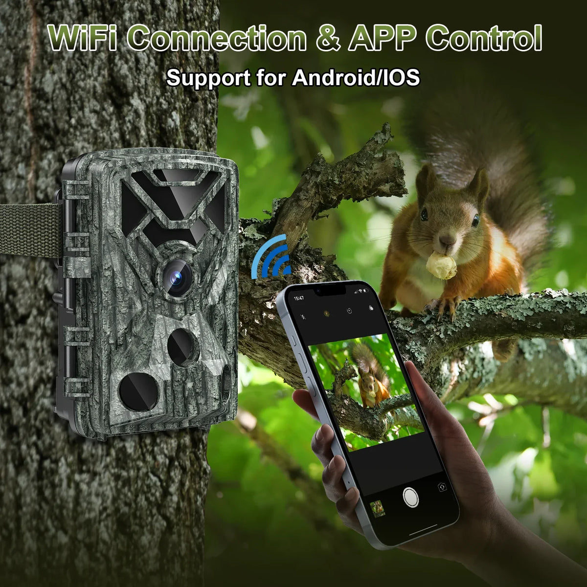 Vision Trail Trail 1080P Motion 2.0" Camera Waterproof, for 48MP Wide Activated 120° Wifi Night SUNOYAR Hunting Angel LCD Cameras with Security Camera, Game Home