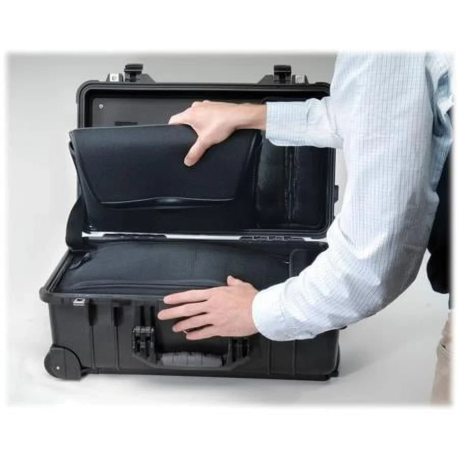 Laptop Watertight Hard Black with Wheels, Case 1510LOC Overnight TSA