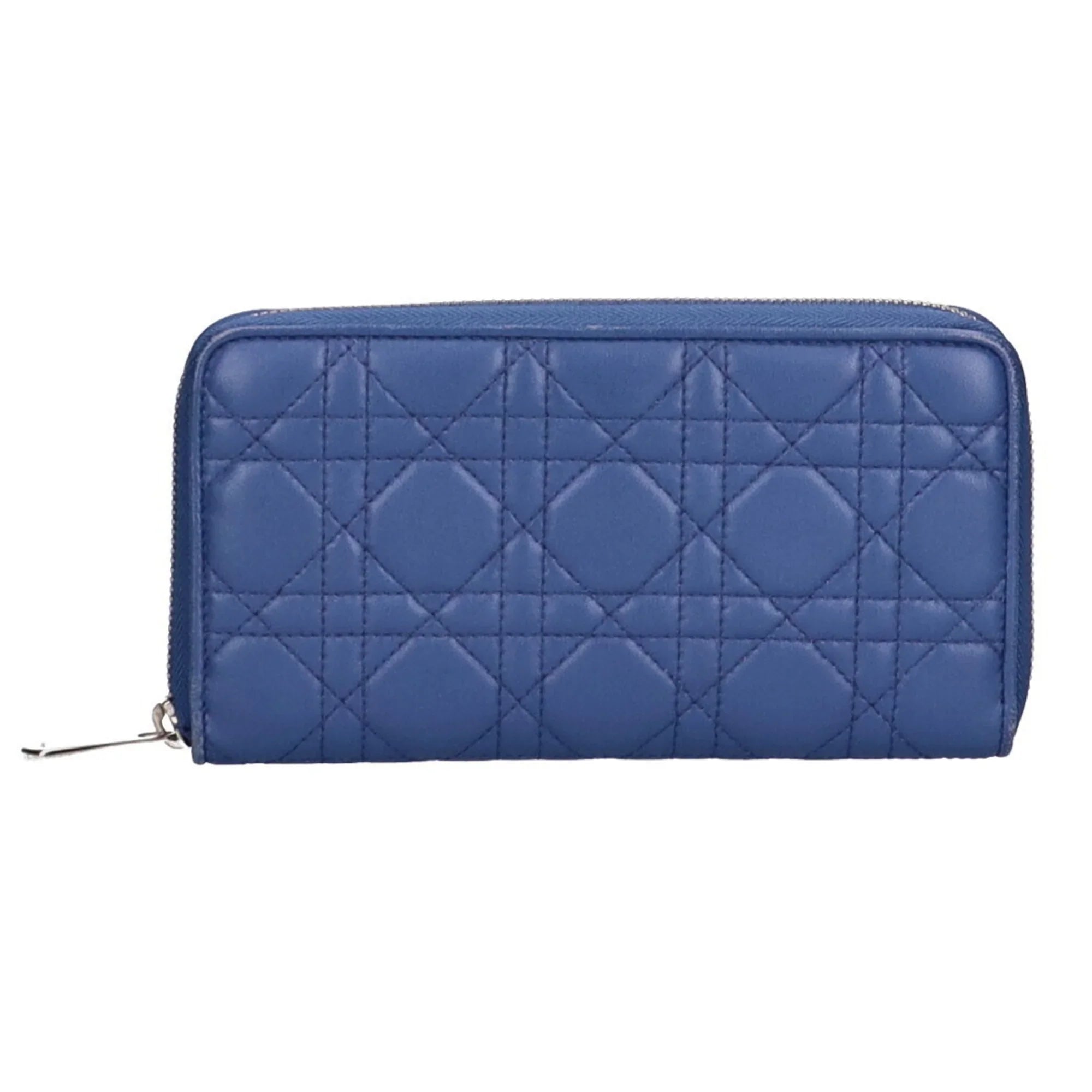 Dior long Pre-Owned Christian wallet (Good) ladies Voyageur lady lambskin