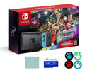 Full 3 Online Neon | with Deluxe Switch 8 Months Accessories Nintendo /Red Joy-Con Bundle: Mazepoly Membership Kart Switch | Console Game Nintendo Download Mario