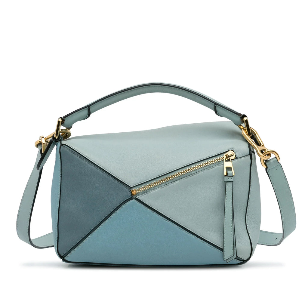 Pre-Owned Bag Small Leather (Good) Puzzle Calf Satchel Unisex LOEWE Authenticated Tricolor
