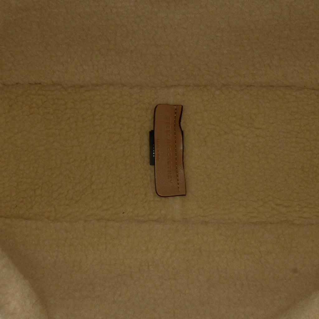 Brown Stella Trimmed McCartney Shearling Logo Fiber (Good) Fabric Unisex Authenticated Chemical Stella Satchel Pre-Owned