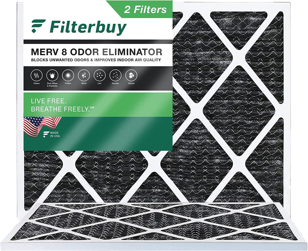 with oxygen Furnace MERV Activated HVAC Pleated Filterbuy (2-Pack) Carbon Filters AC Odor 22x24x1 Eliminator 8