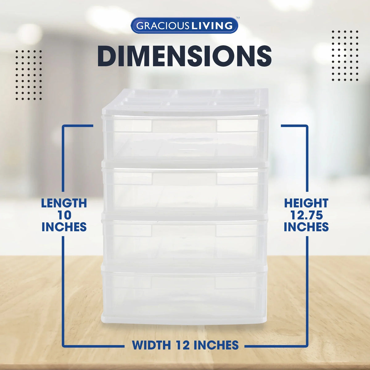 4 Storage (4 Drawer Lid, Organizer Living Desktop Gracious Pack) White w/