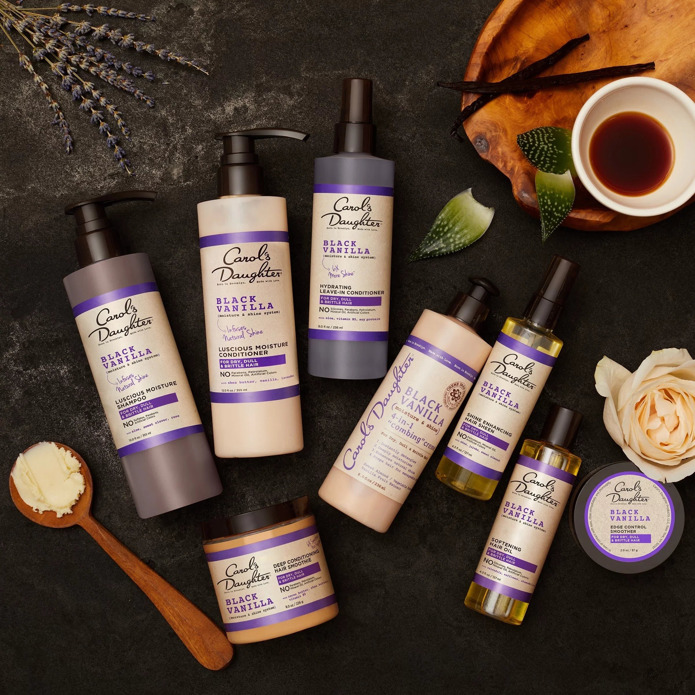 Conditioner Vary) Daughter (Packaging Conditioner May Moisture Hydrating and & Shine Free Shampoo and Sulfate Carol?s Hair Hair Shampoo Dry Hair, Vanilla Black Set Dull and For