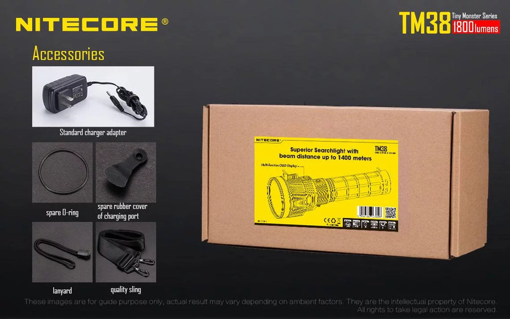 at Nitecore Searchlight can Value go -Both home E4K and be Flashlight TM38 the or Pack: Recharged Outdoor on