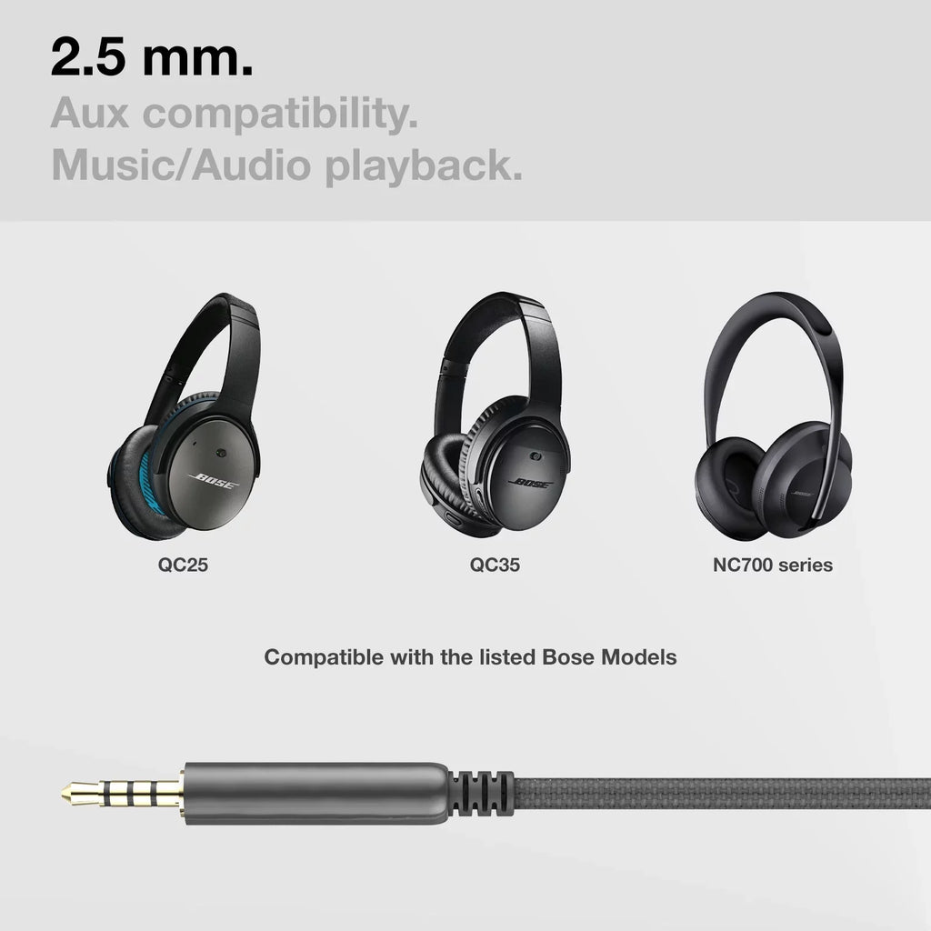 Cable Remote/ Mic Cable QC25 Volume Noise C Headphones Replacement USB / Audio Thore Control Connector 2.5mm w/ Canceling 700 / Aux Type with - QC35